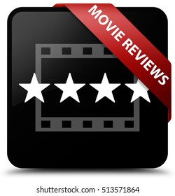 Movie Reviews Black Square Button