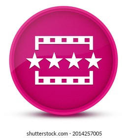 Movie Reviews Luxurious Glossy Pink Round Button Abstract Illustration