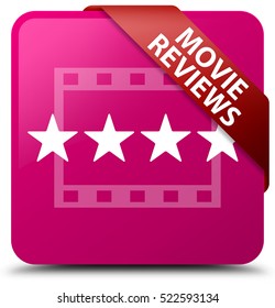 Movie Reviews Pink Square Button