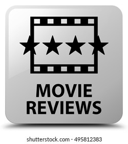 Movie Reviews White Square Button