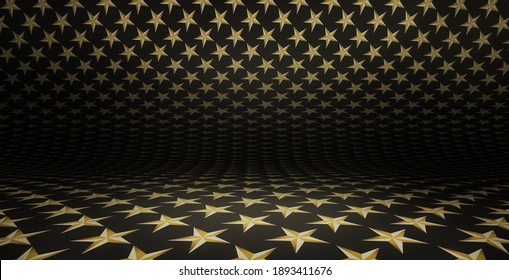 Movie stars 3D illustration concept, virtual backdrop. A dark graphic background with depth, Ideal for TV shows, actor interviews or product photoshoots