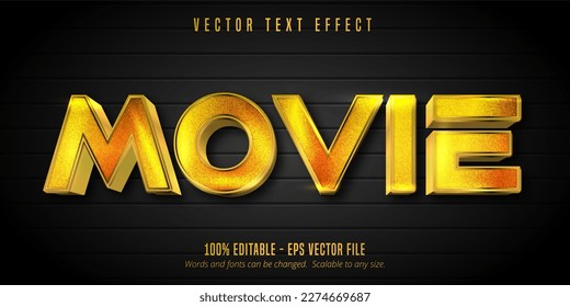 Movie text  shiny golden style editable text effect