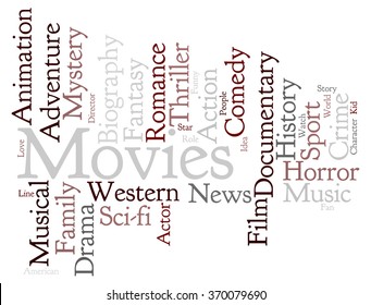 Movies Word Cloud Movies Typography Background Stock Illustration ...