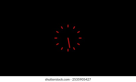 moving arrows in 12 hour loop. Simple clock icon . Clock Counting Down 12 Hour Day Fast Speed,