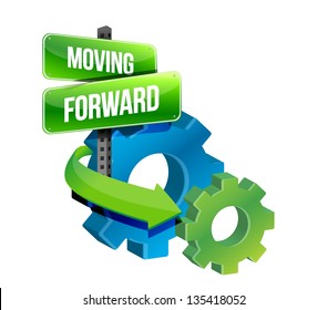 Moving Forward Illustration Design Over A White Background