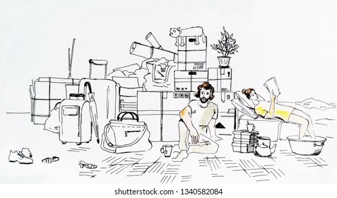 5,377 Moving house drawing Images, Stock Photos & Vectors | Shutterstock