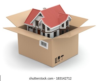 Moving House. Real Estate Market. Three-dimensional Image.