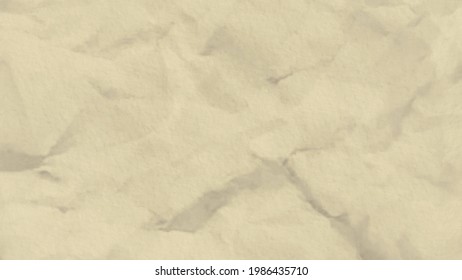 Moving Light Crumpled Paper Background, Seamless Loop And Stop Motion Effect. Animation. Creased Abstract Paper Texture Of A Beige Color.