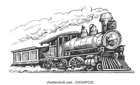 Moving retro steam locomotive