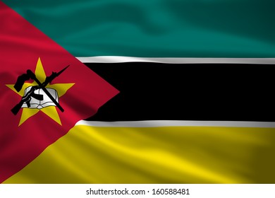 Flag Mozambique Waving Wind Detail Stock Illustration 97510751 ...