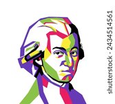 Mozart in simple Pop Art potrait