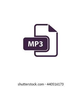 MP3 Audio File Extension. Simple Blue Icon On White Background