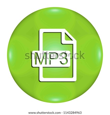 mp3 button isolated. 3d illustration