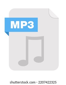 Mp3 Document File Format Icon Illustration