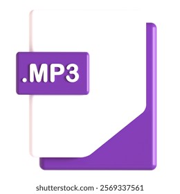 mp3 extension 3d icon illustration