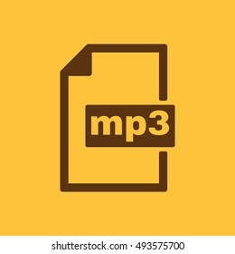 The Mp3 Icon. File Audio Format Symbol. Flat  Illustration. Button