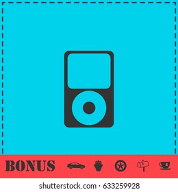 MP3 Player icon flat. Simple illustration symbol and bonus pictogram