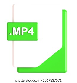 mp4 extension 3d icon illustration