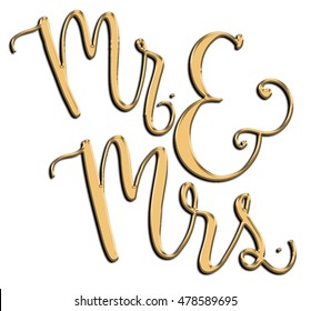 Mr Mrs Hand Lettered Typography Gold Stock Illustration 478589695 ...