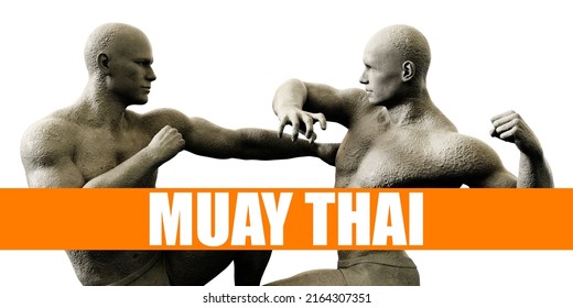 Muay thai Classes Training Fighting Concept Background 3D Render