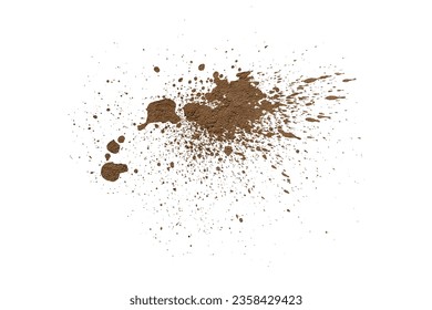  mud splash isolated on white background.