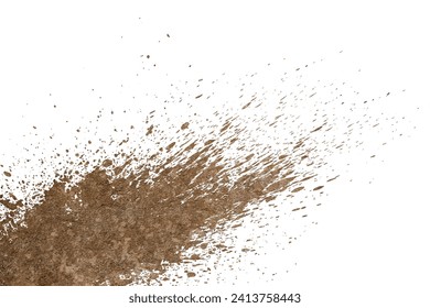 mud splash isolated on white background.	