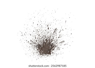  mud splash isolated on white background.