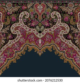 Mughal Art Border Design For Textile Printing Islamic Art Border 
