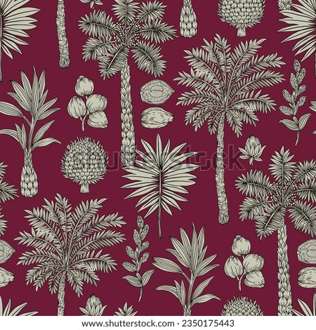 mughal art pattern with white tree red ground