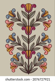 Mughal Floral Design Textile Printing Flower Stock Illustration ...
