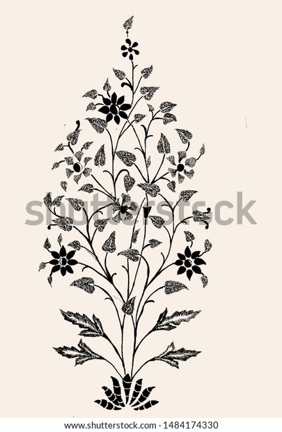 Mughal Inspired Motifs Made Scribbles Stock Illustration 1484174330 ...