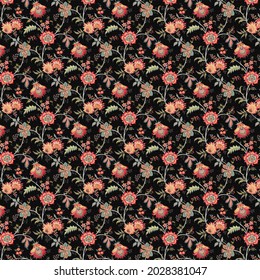 Mughal Motif  Pattern Multi Color Background