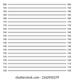 Mugshot Background. Police Lineup Wall With A Metric Units Scale.