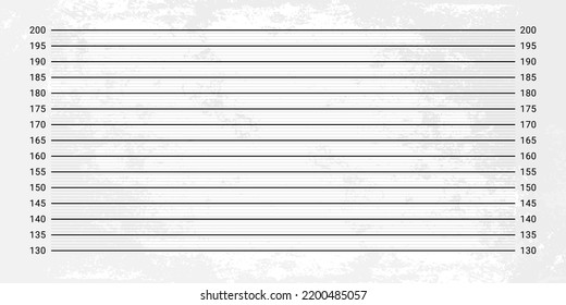 Mugshot Background. Police Lineup Wall With A Metric Units Scale.