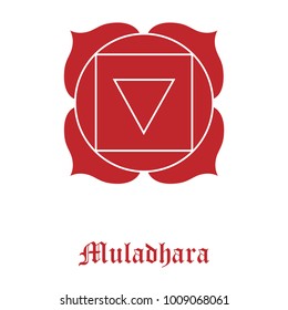 Muladhara First Chakra Symbol Raster Illustration Stock Illustration ...