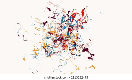 Multi Color Paint Splatter On White Background For Blog Header Or Background.