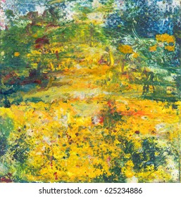 Multi colored abstract background, acrylic paint on paper, print making technique.
