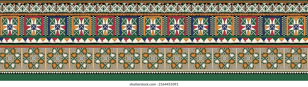 Multi Colored Decorated Hand Drawn Rendered Traced Allover Ornamental All Over Base Background Repeat Pattern Geometrical Texture Border Ethnic Tribal Creative Design