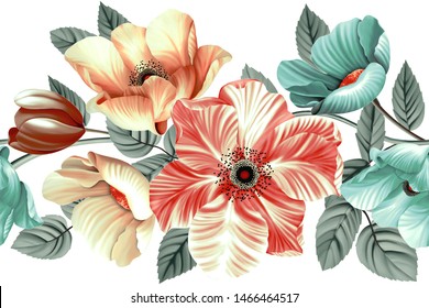 multi colour flower with white background image
