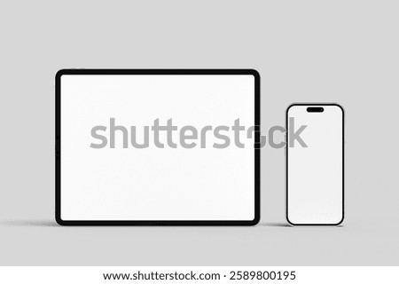 Multi device responsive blank mockup 3d rendering
