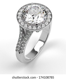 Multi Diamonds Ring On White