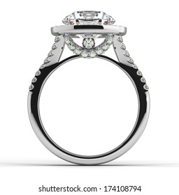 Multi Diamonds Ring On White