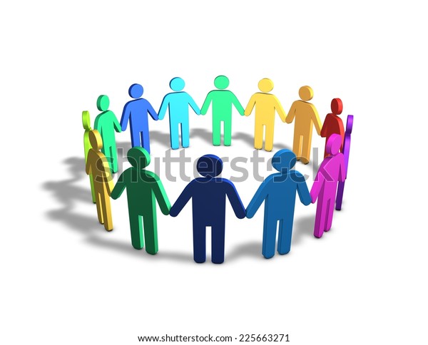 Multi Ethnic Group Multi Color People Stock Illustration 225663271