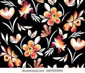 Multi flowers digital design pattern
