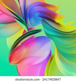 Multi layers color texture 3D papercut layers in gradient vector banner. Carving art. Cover layout material design template. Abstract realistic papercut decoration textured with cardboard wavy layers