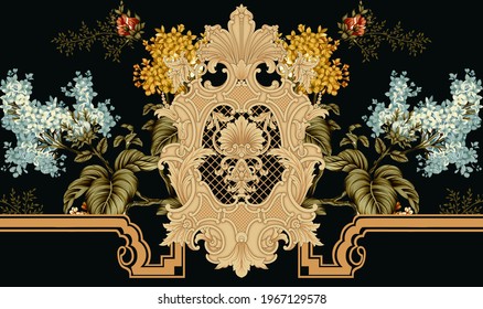 multi style flowers and ethnic and baroque element combination