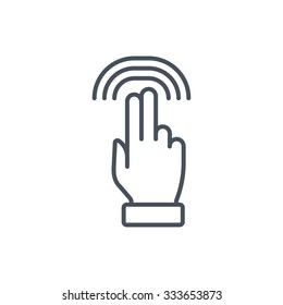 Multi Touch, Hand, Finger, Gesture Icon Suitable For Info Graphics, Websites And Print Media And  Interfaces. Line Vector Icon.