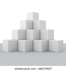 Multibox Cube Display 3d Rendering Stock Illustration 640179037
