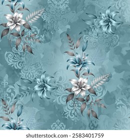 multicolor abstract allover flower pattern, vintage watercolor flowers with abstract multicolor background texture for digital print . illustration artwork