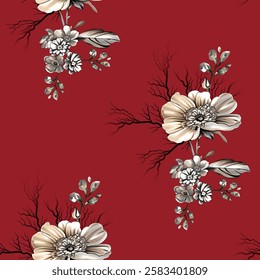 multicolor abstract allover flower pattern, vintage watercolor flowers with abstract multicolor background texture for digital print . illustration artwork